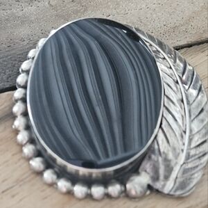 Sterling silver & Onyx Pendent and Brooch